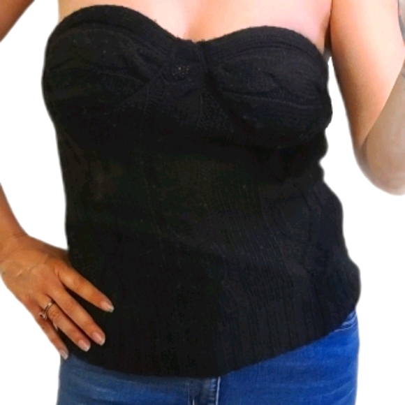⚡2/$25-C'est Moi cable knit sweater bustier - Picture 1 of 8